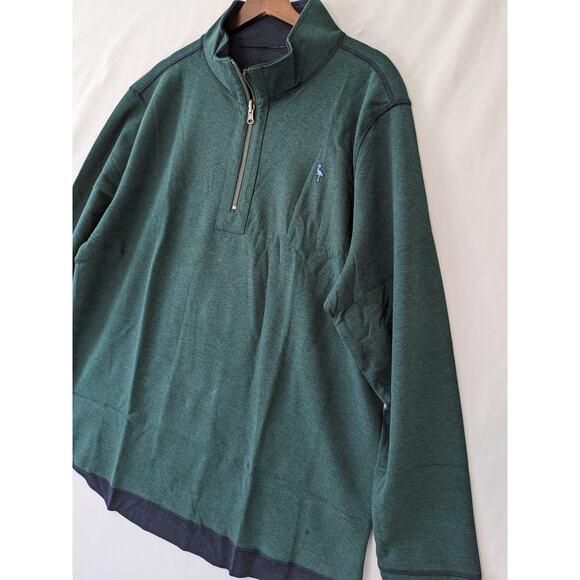 Tailor Byrd Reversible Pullover Sweatshirt XXL Hunter Green 1/4 Zip Mock Neck - Picture 2 of 7